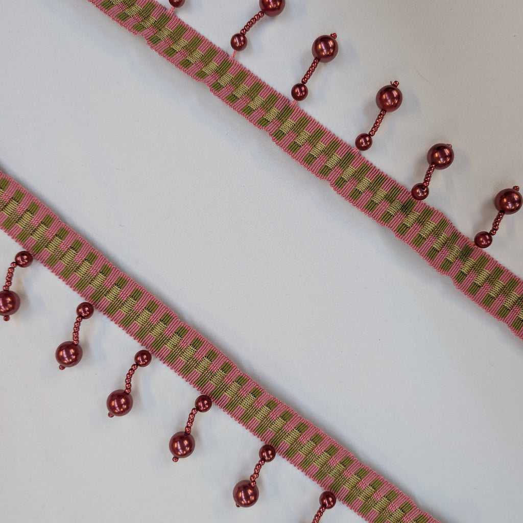 Absolutely Fabrics ‘Long Beaded Trim' Pink