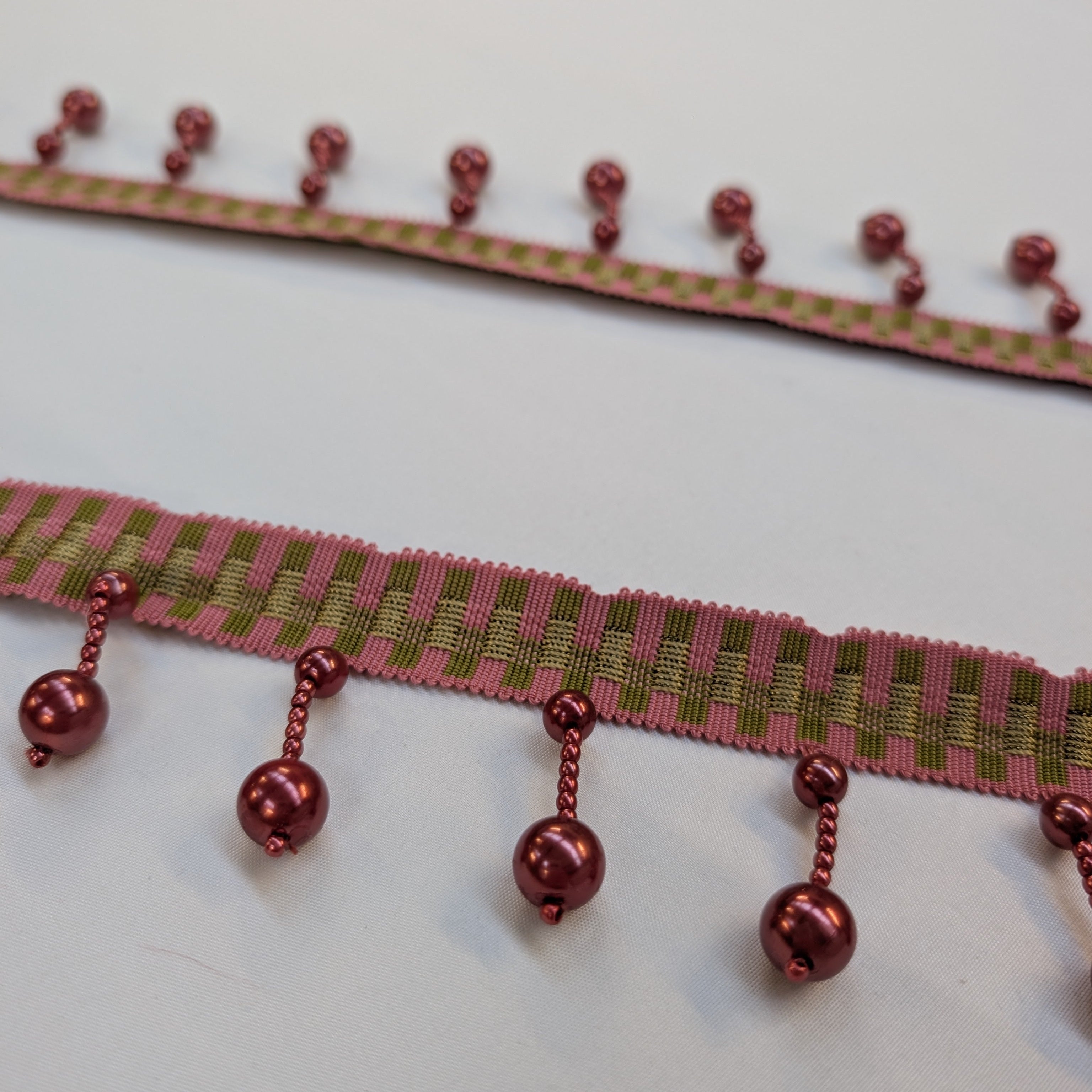 Absolutely Fabrics ‘Long Beaded Trim' Pink