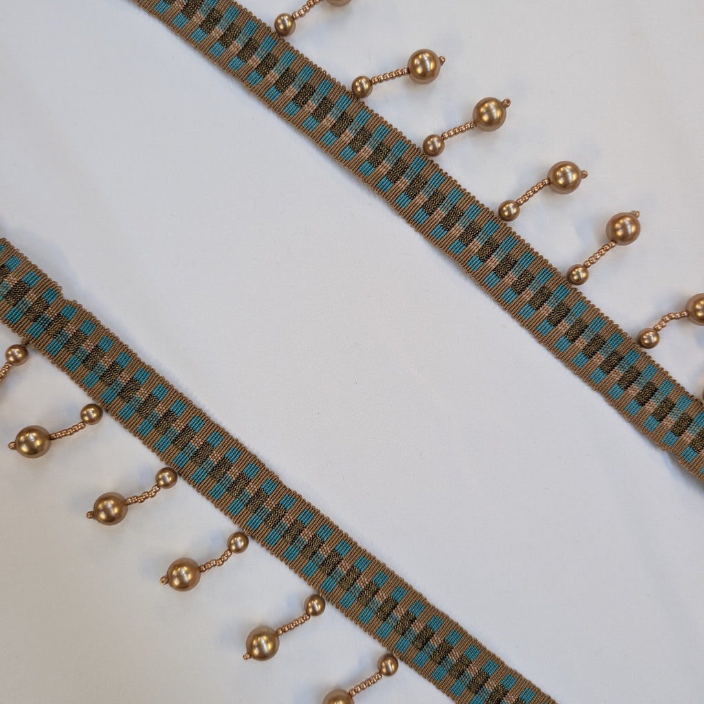 Absolutely Fabrics ‘Long Beaded Trim' Soft Gold