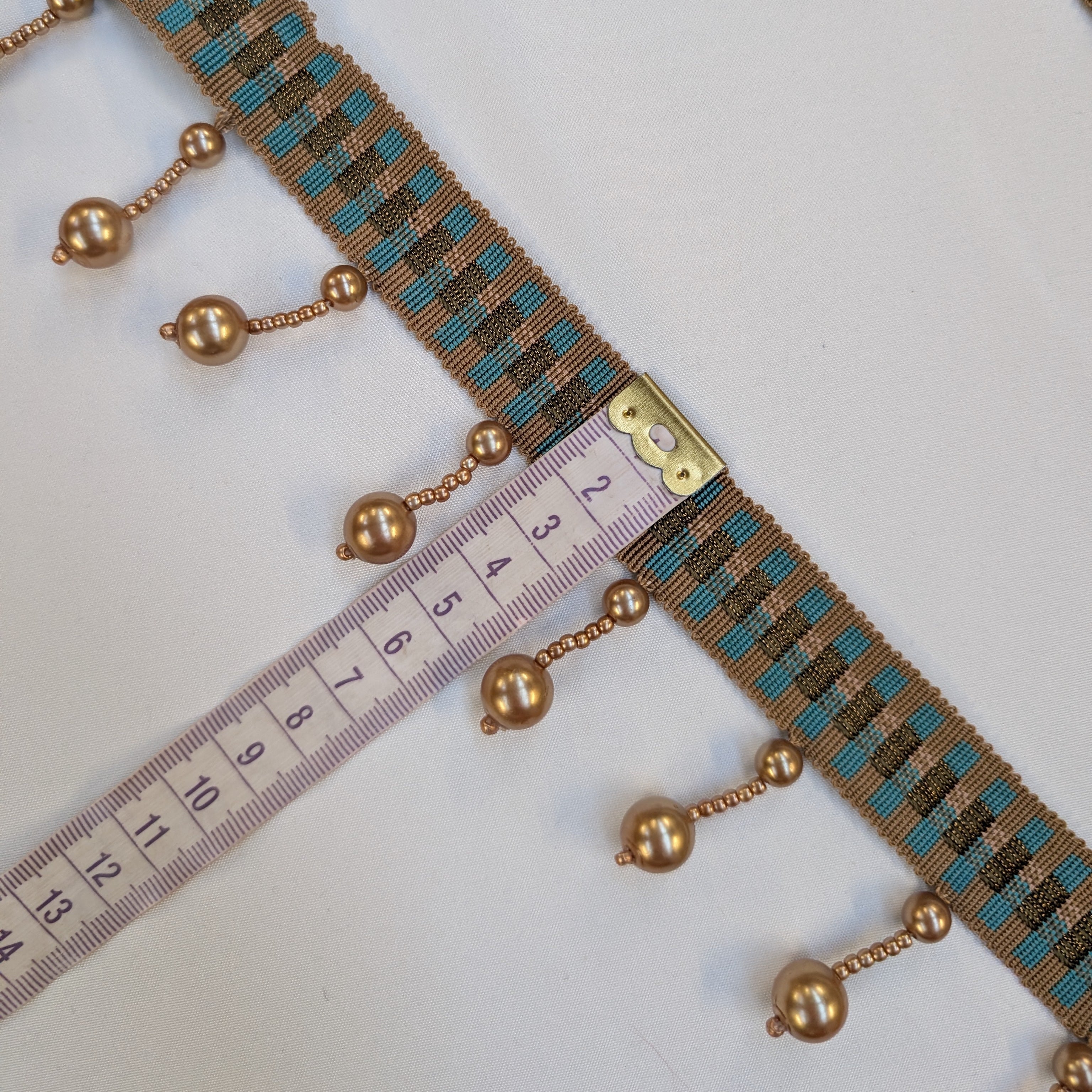 Absolutely Fabrics ‘Long Beaded Trim' Soft Gold