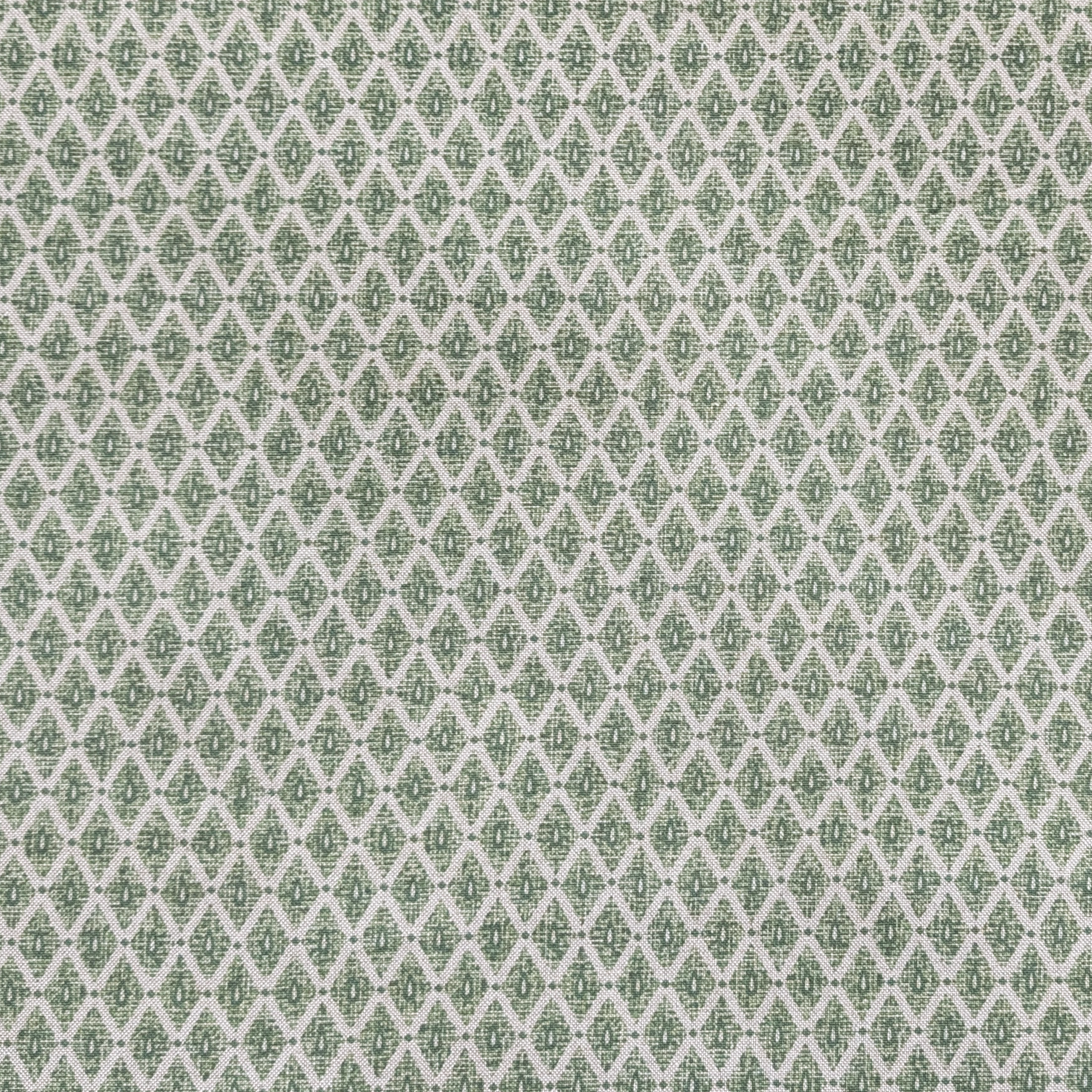 Green and linen diamond pattern fabric 