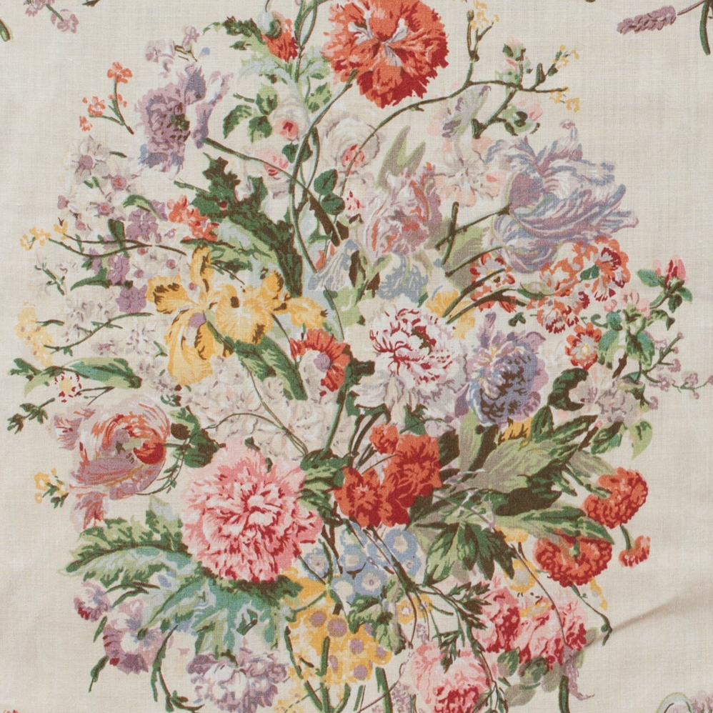 Colorful floral pattern on a fabric background