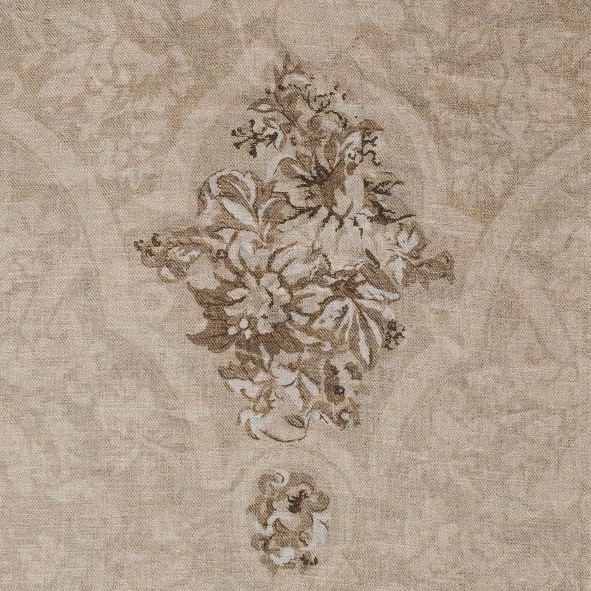 Decorative floral pattern on a textured beige background