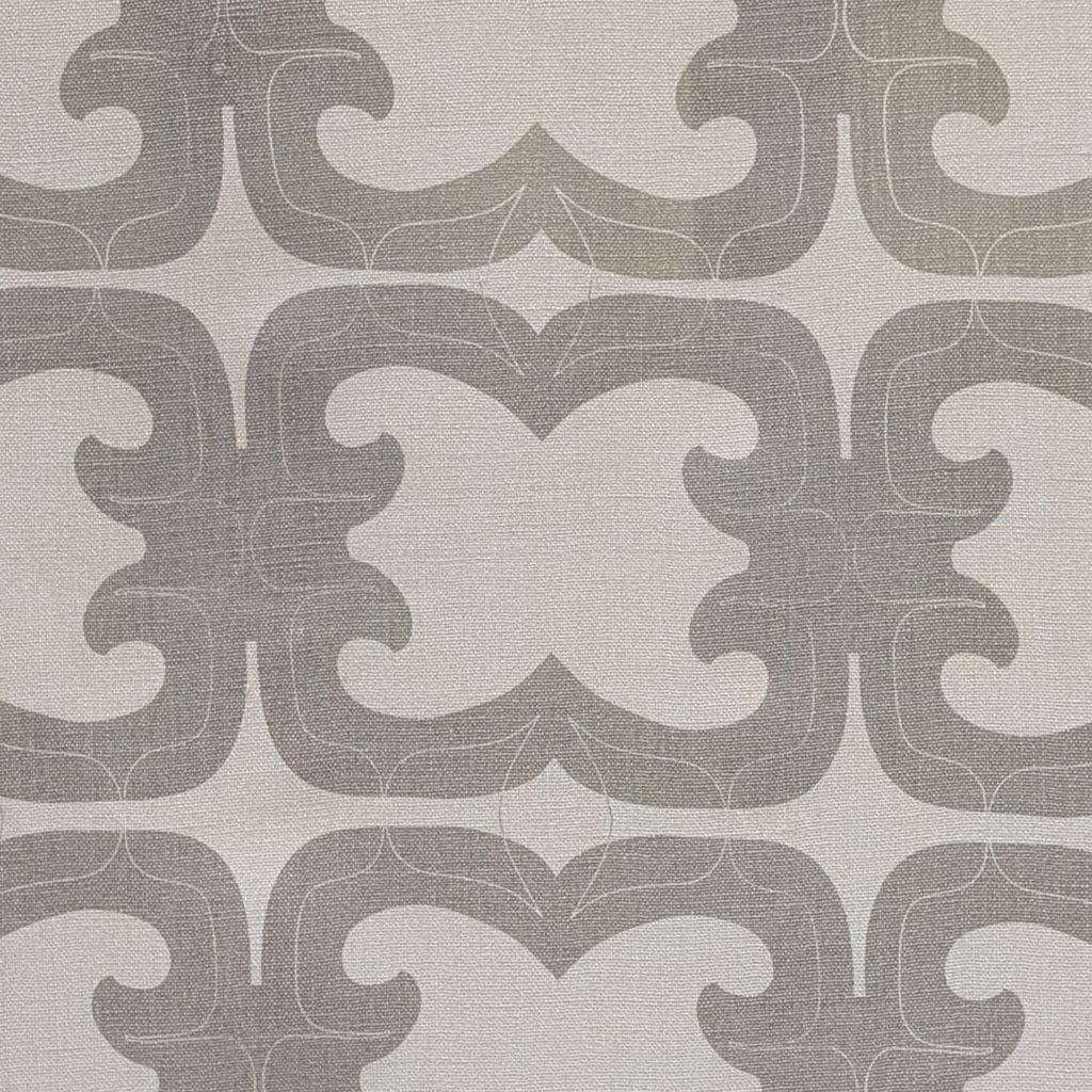 Patterned fabric with geometric design on a neutral background