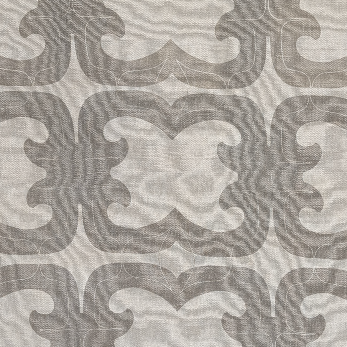 Patterned fabric with geometric design on a neutral background