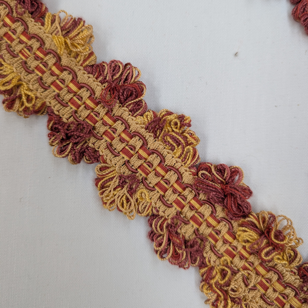 Absolutely Fabrics ‘Frilled Trim’ Red & Gold