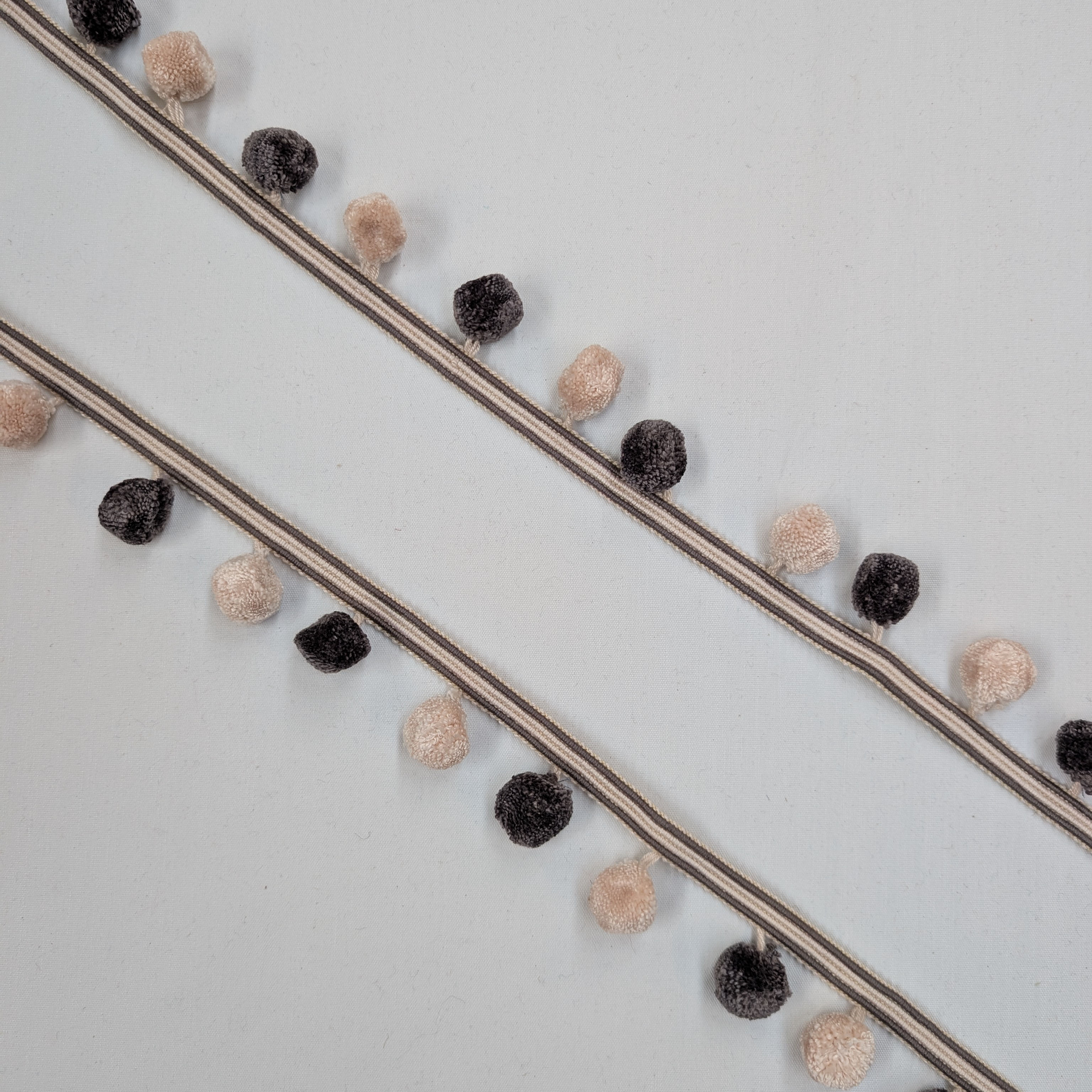 Absolutely Fabrics ‘Pom Pom’ Grey & Cream