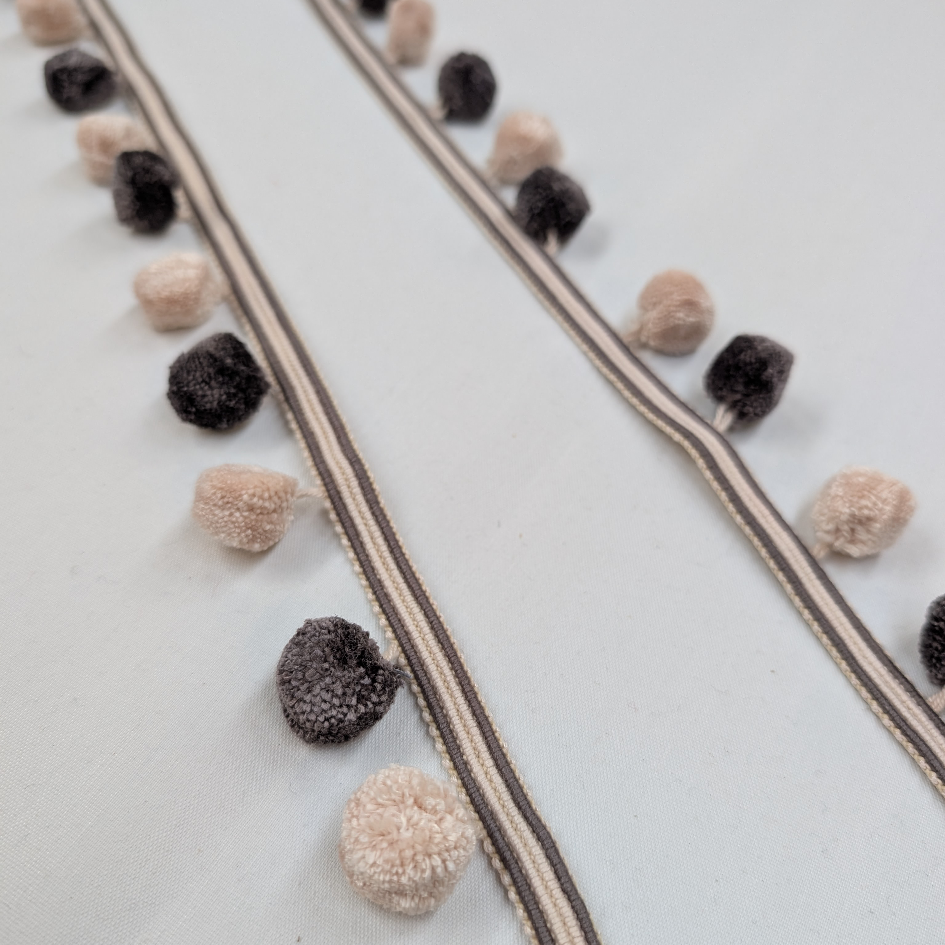 Absolutely Fabrics ‘Pom Pom’ Grey & Cream