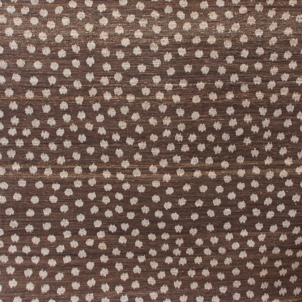 Brown fabric with small white polka dot pattern