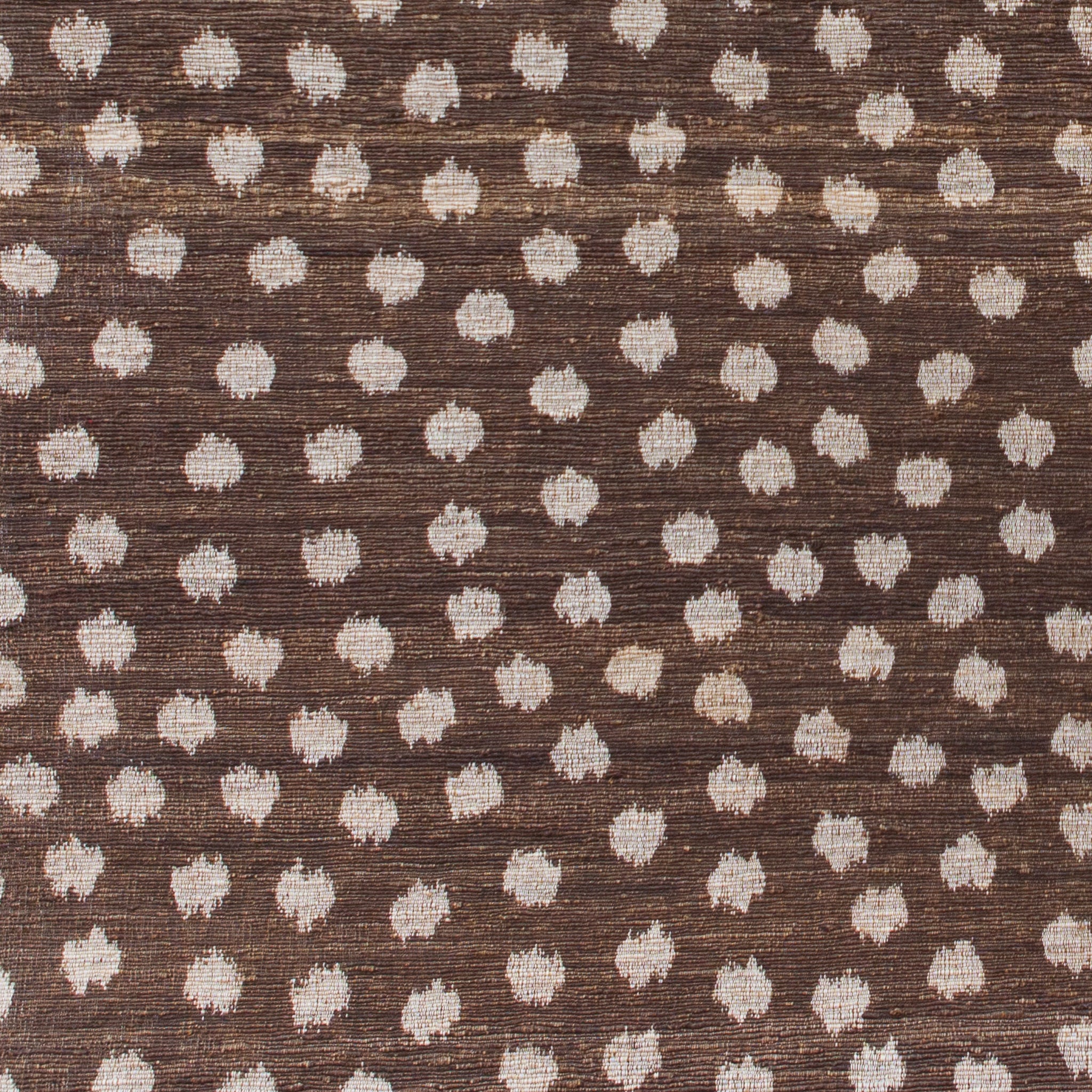 Brown fabric with white polka dot pattern
