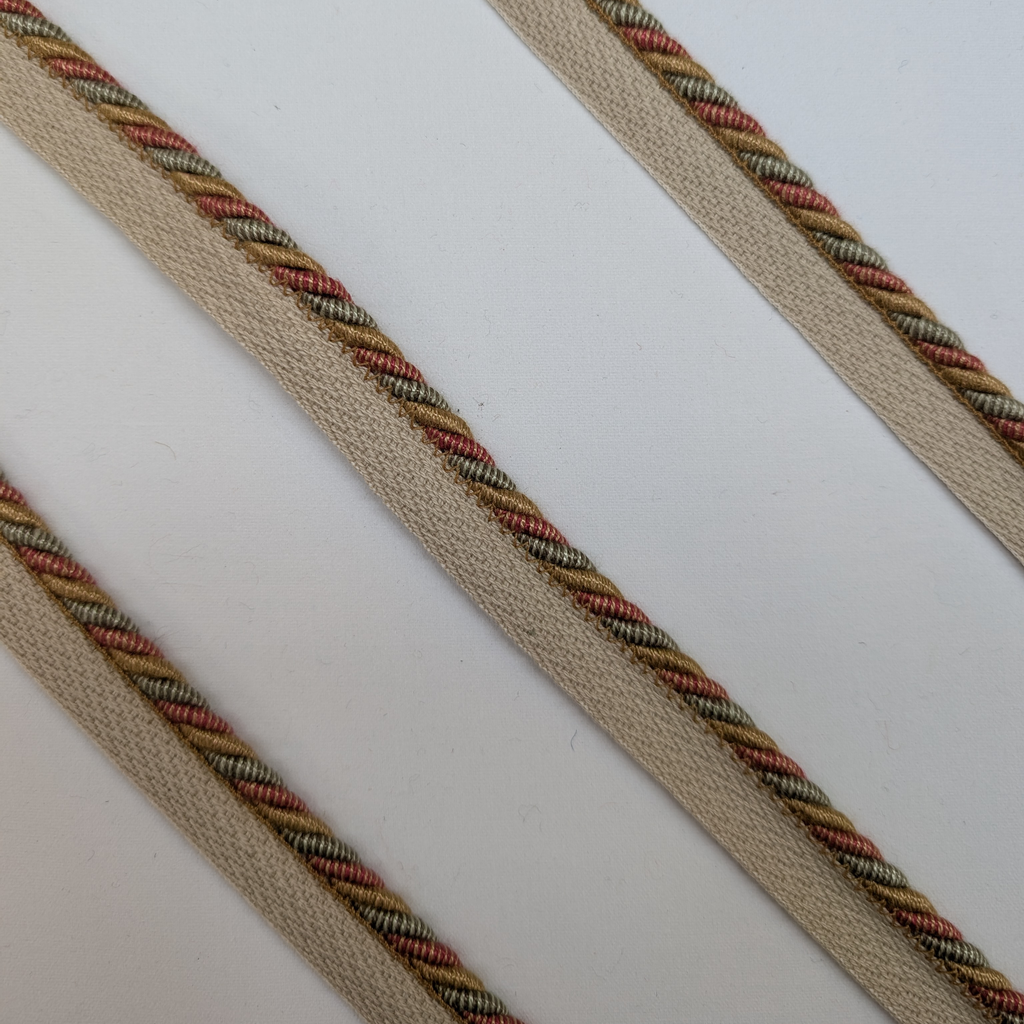 Flanged rope cord in yellow pink and blue 