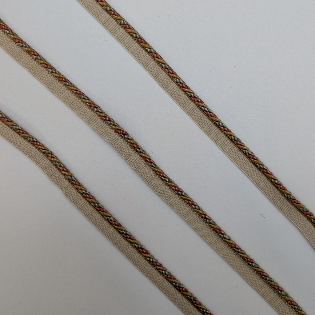 Flanged rope cord in yellow pink and blue 