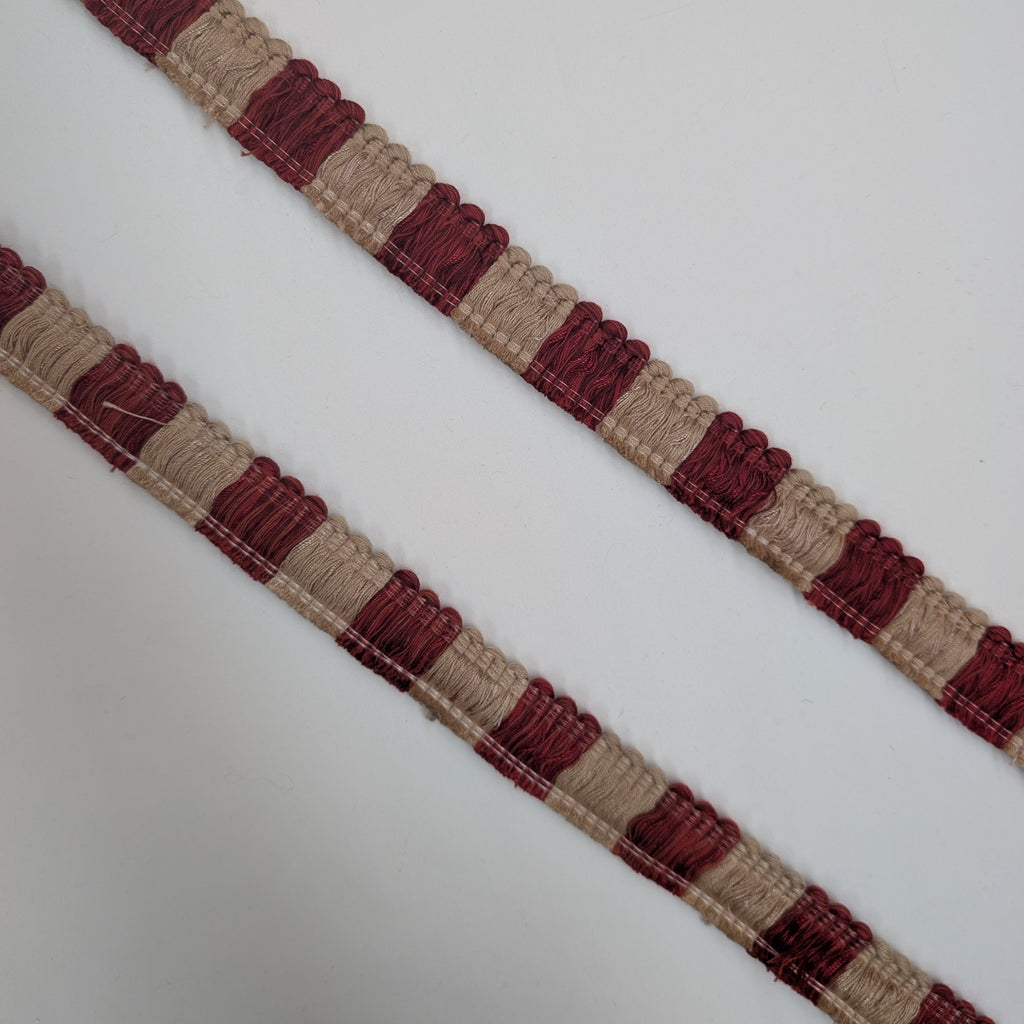 Absolutely Fabrics ‘Two Toned Roche' Red Cream