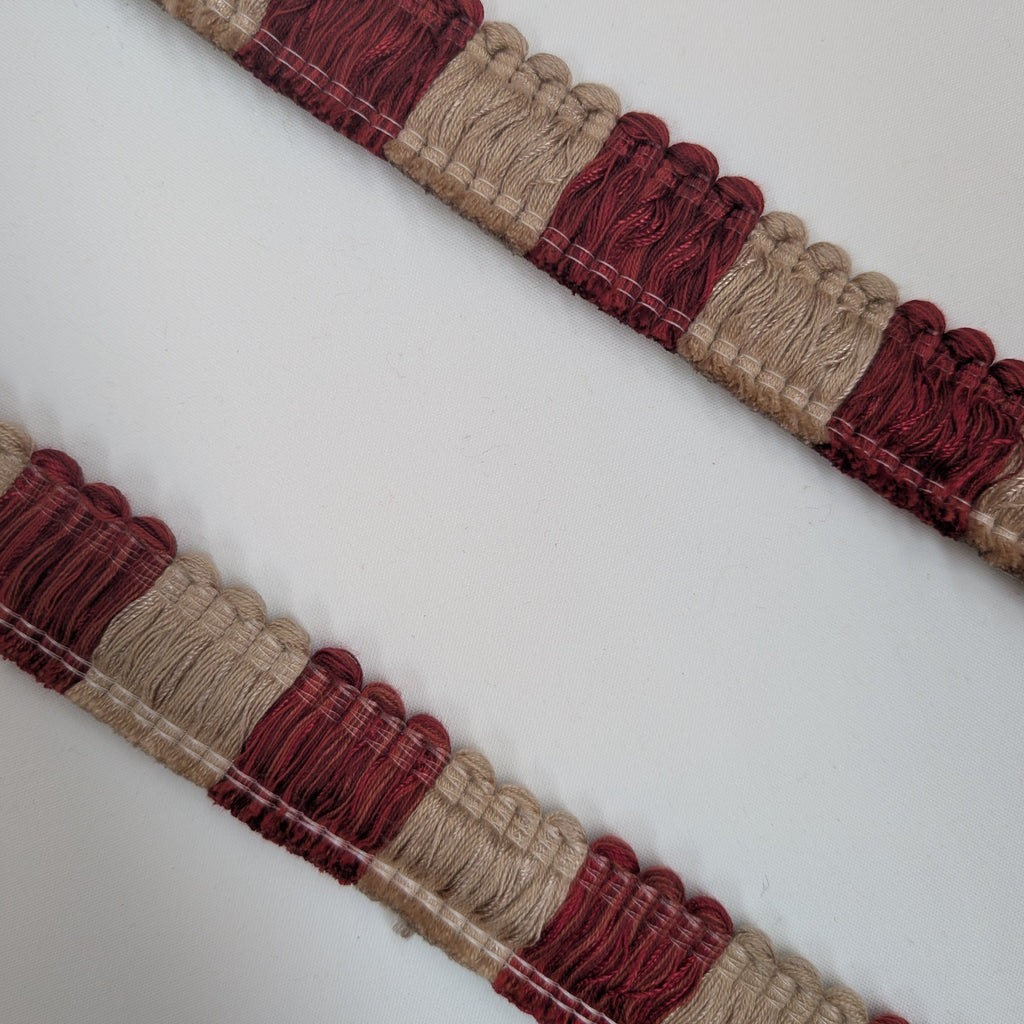 Absolutely Fabrics ‘Two Toned Roche' Red Cream