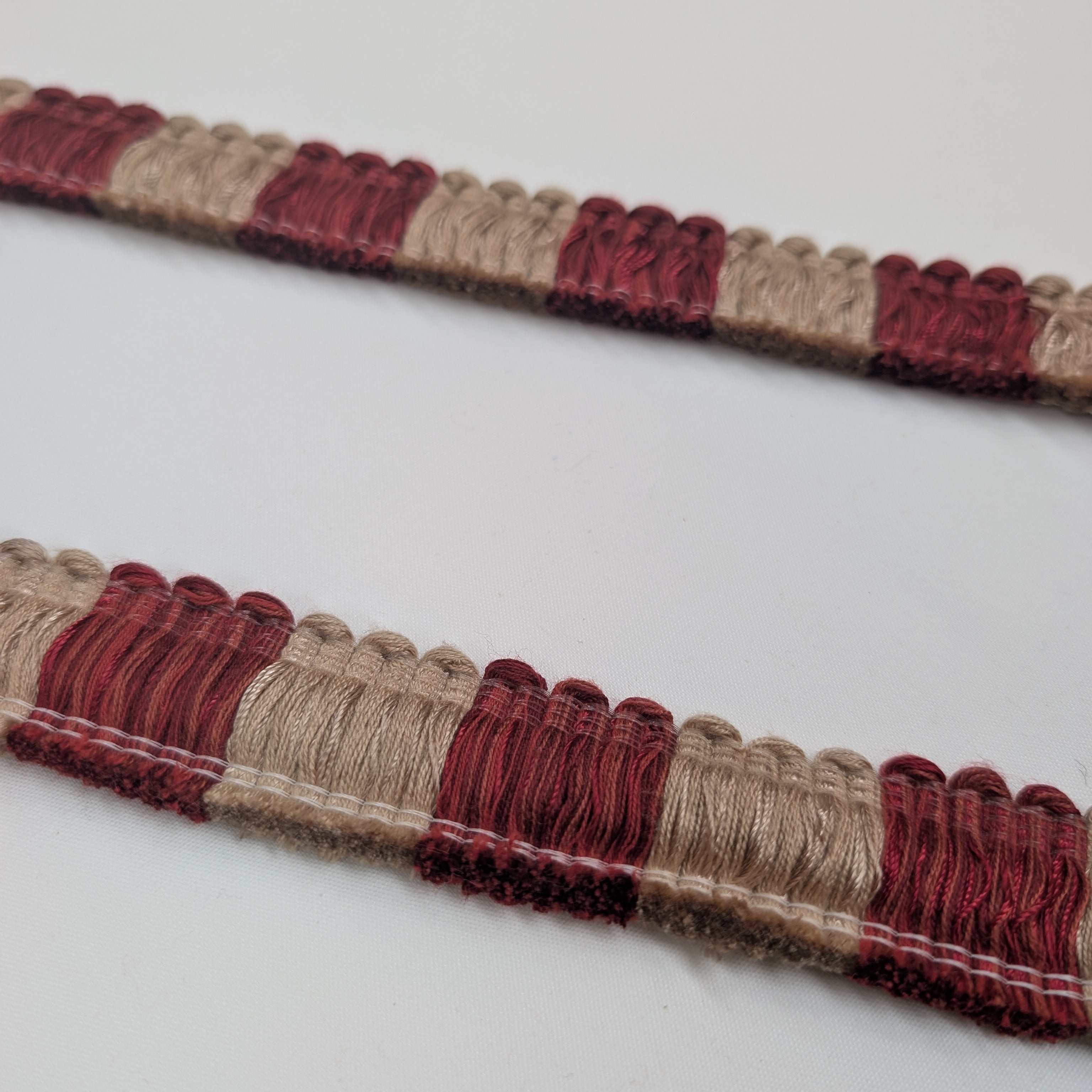 Absolutely Fabrics ‘Two Toned Roche' Red Cream