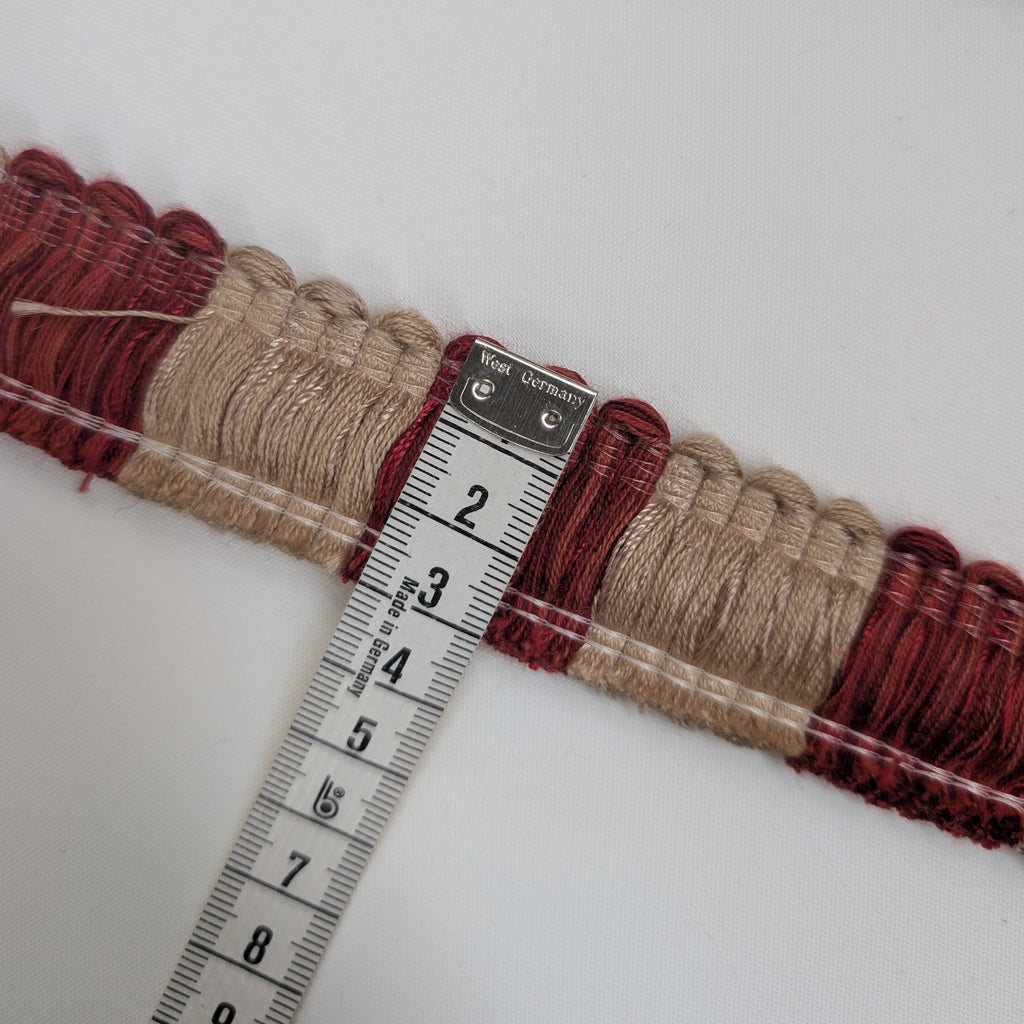 Absolutely Fabrics ‘Two Toned Roche' Red Cream