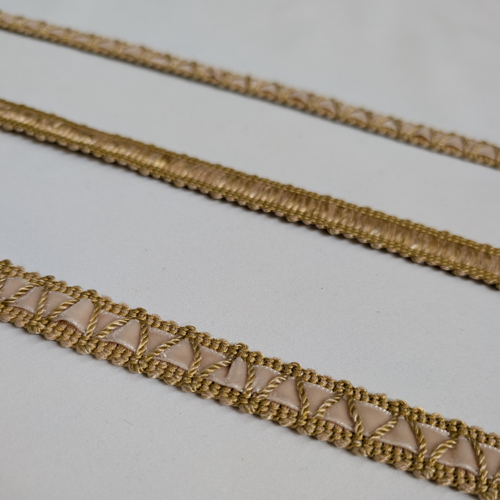 Flat gold velvet braid