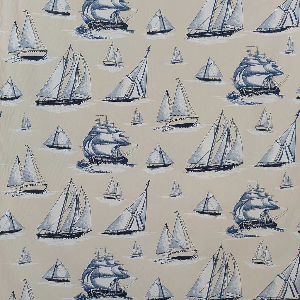Absolutely Fabrics ‘Yachts’ Blue Cream