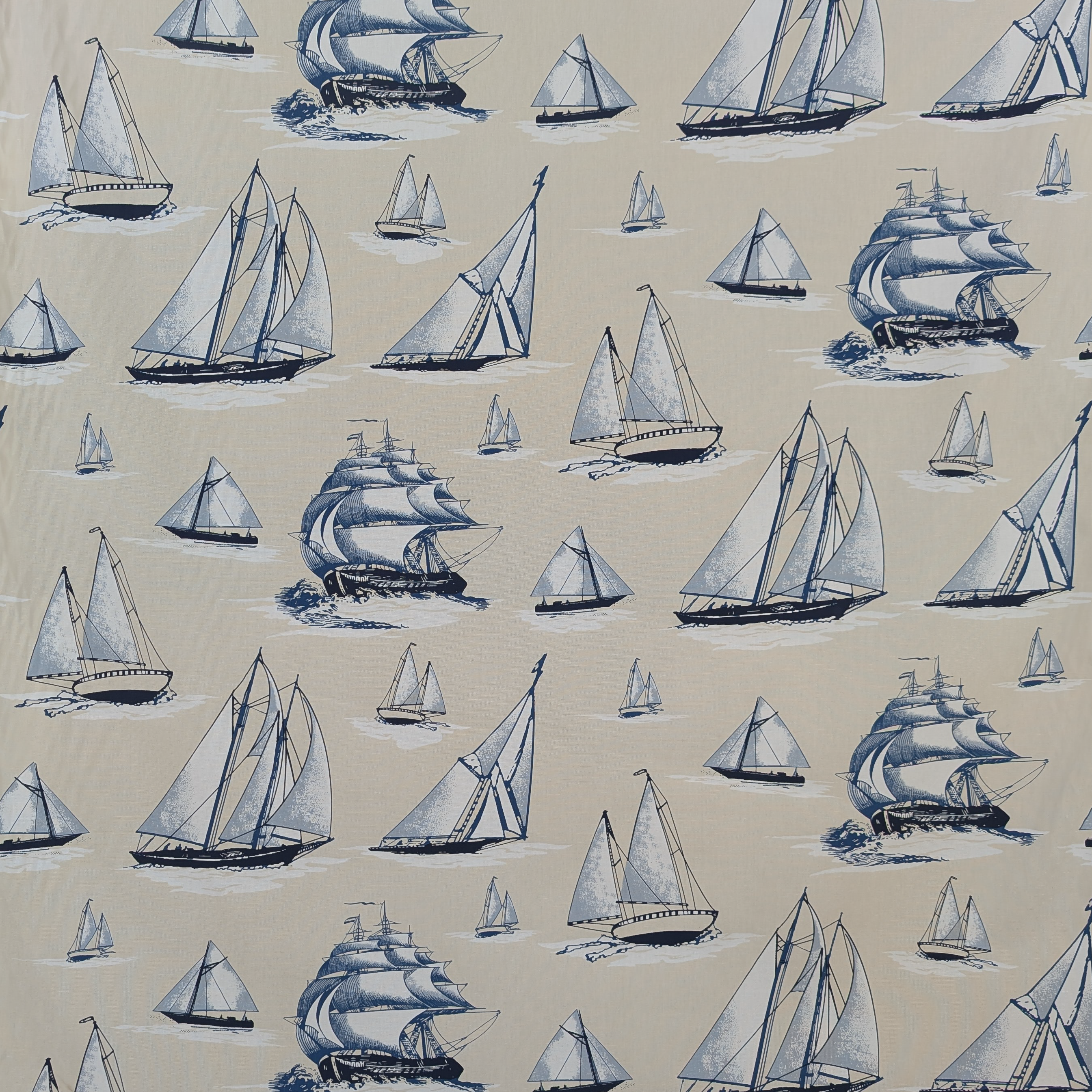 Absolutely Fabrics ‘Yachts’ Blue Cream
