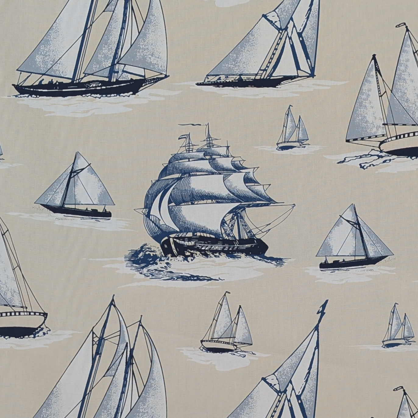 Absolutely Fabrics ‘Yachts’ Blue Cream