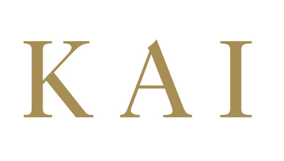 Gold 'KAI' logo on a white background